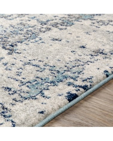 Tapis Abstrait Moderne - Bleu, Gris et Blanc - 200x275cm