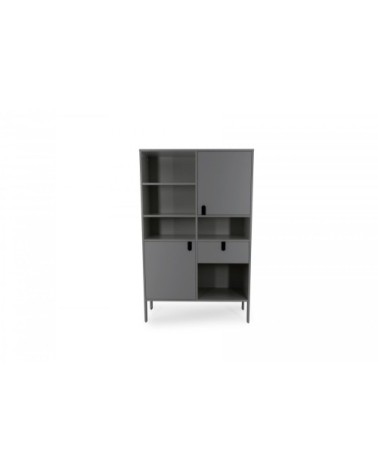 Grande étagère design nombreux rangements gris