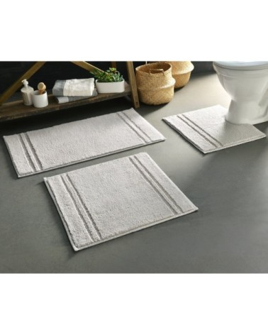 Tapis de bain gris brume 120x70 en coton