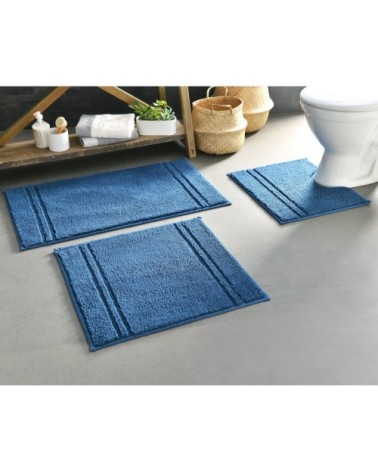 Tapis de bain bleu indigo  120x70 en coton
