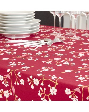 Nappe enduite ovale 160 x 240 cm rouge