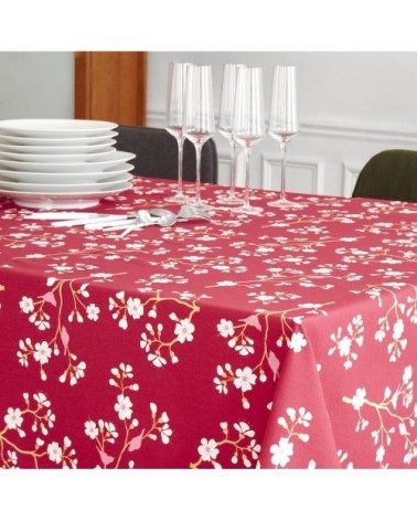 Nappe enduite ovale 160 x 240 cm rouge