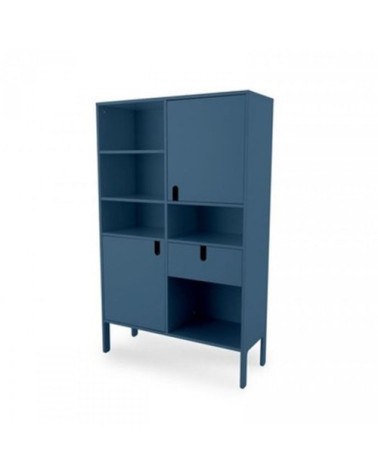 Grande étagère design nombreux rangements bleu