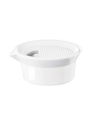Râpe manuelle à condiment porcelaine blanc