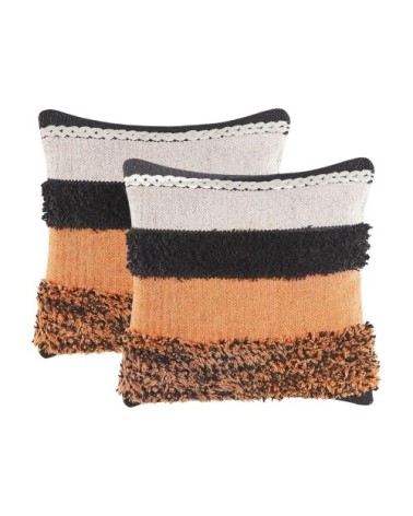 Lot de 2 coussin décoratifs en tissu multicolore 45x12cm