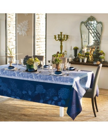 Nappe antitache déperlant pur coton bio bleu 175X255