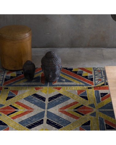 Tapis de salon en coton impression digital multicolore 120x170 cm