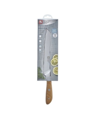 Couteau à pain 20 cm en Acier X50CrMoV15 + Bois de frêne fumé Noir