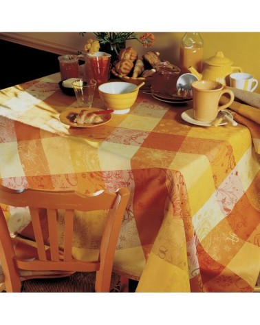 Nappe carrée  pur coton orange 180x180 cm