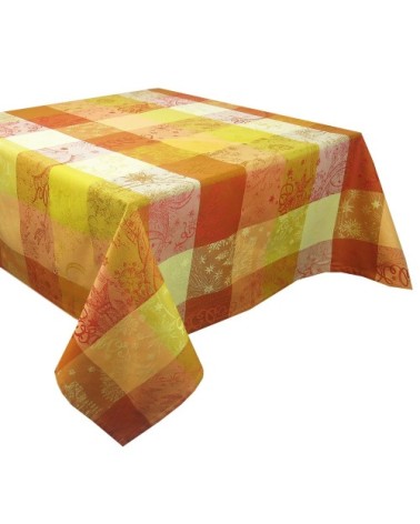 Nappe carrée  pur coton orange 180x180 cm