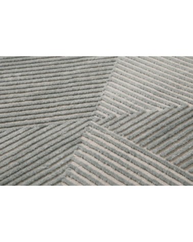 Tapis motif géométrique à relief vert beige 290x200