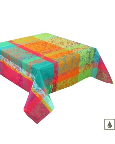 Nappe carrée enduit imperméable pur coton multicolore 175x175 cm