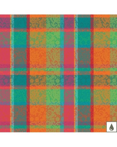 Nappe carrée enduit imperméable pur coton multicolore 175x175 cm