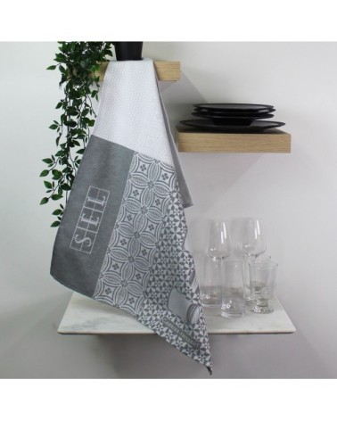 Torchon  pur coton gris 56x77