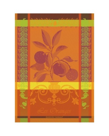 Torchon  pur coton orange 56x77