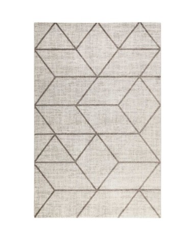 Tapis graphique motif brun gris beige chiné 200x133