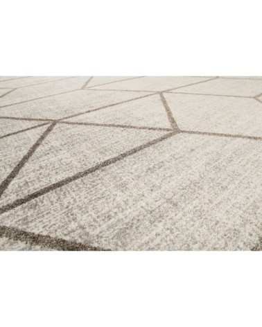 Tapis graphique motif brun gris beige chiné 200x133