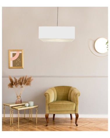 Suspension Carrée Carlito Blanc Ø 50 x H 20