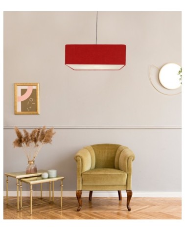 Suspension Carrée Carlito Rouge Ø 50 x H 20