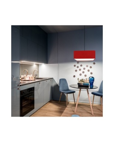 Suspension Carrée Carlito Rouge Ø 50 x H 20