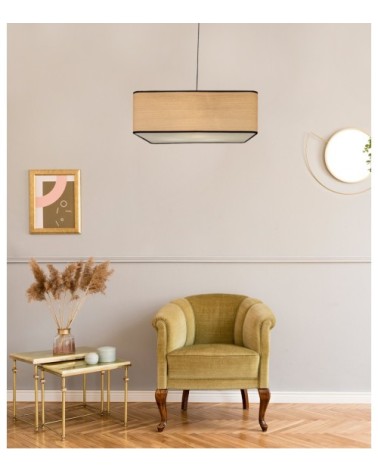 Suspension Carré effet bois D 50 cm