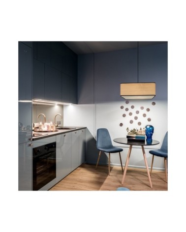 Suspension Carré effet bois D 50 cm