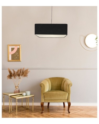 Suspension Carrée Carlito Noir Ø 50 x H 20