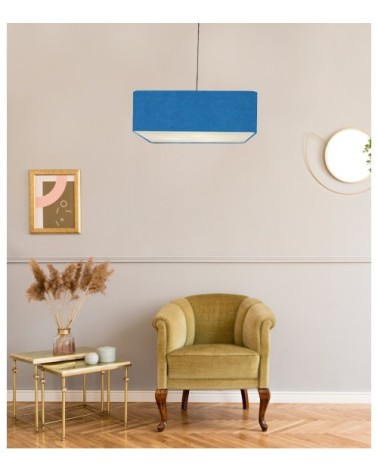 Suspension Carrée Carlito Bleu Ø 50 x H 20