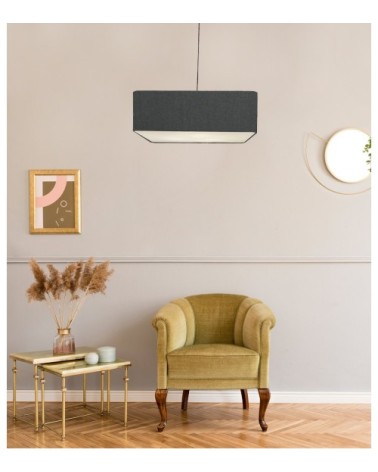 Suspension Carrée Carlito Gris Souris Ø 50 x H 20