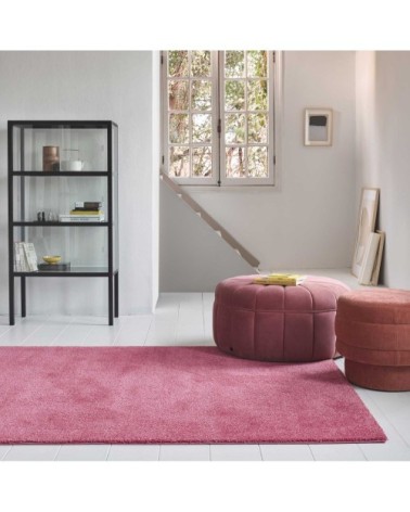 Tapis uni intemporel rose framboise pour salon/chambre 225x160