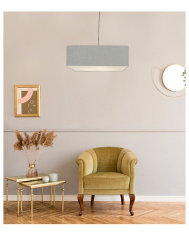 Suspension Carrée Carlito Gris Clair Ø 50 x H 20