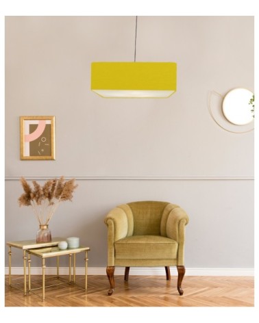 Suspension Carrée Carlito Jaune Ø 50 x H 20