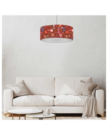 Suspension fleur rouge acidulée Ø 60 x H 25