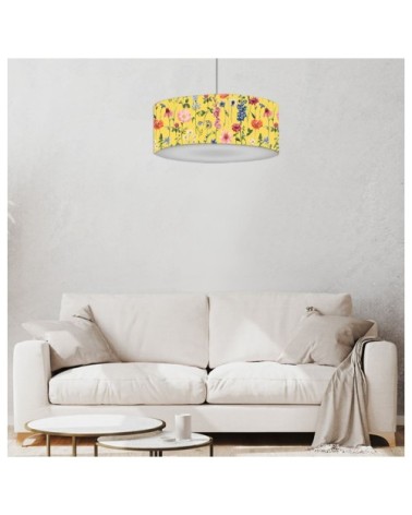 Suspension fleur jaune acidulée Ø 60 x H 25