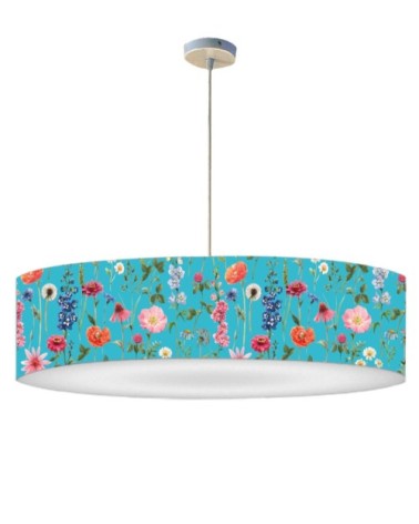 Suspension fleur bleue acidulée Ø 60 x H 25