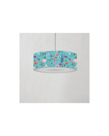 Suspension fleur bleue acidulée Ø 60 x H 25