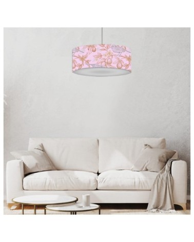 Suspension oiseau rose acidulée Ø 60 x H 25