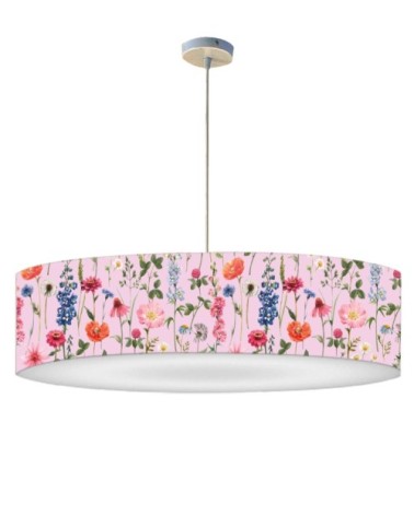 Suspension fleur rose acidulée Ø 60 x H 25