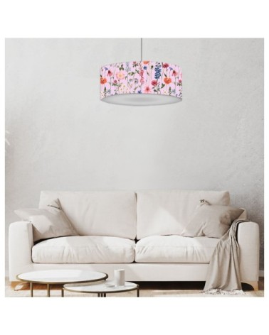 Suspension fleur rose acidulée Ø 60 x H 25