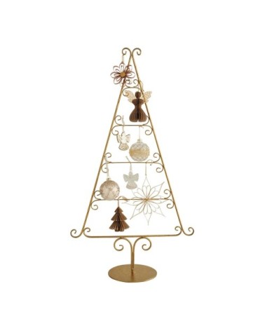 Sapin décoratif en métal doré