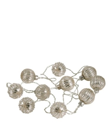 Guirlande lumineuse led boules argentées