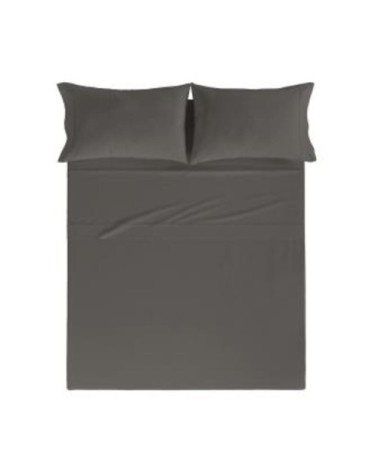 Drap de lit en coton percale anthracita 160x280