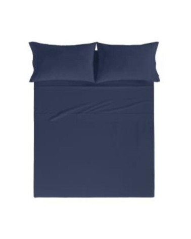 Drap de lit en coton percale marine 160x280