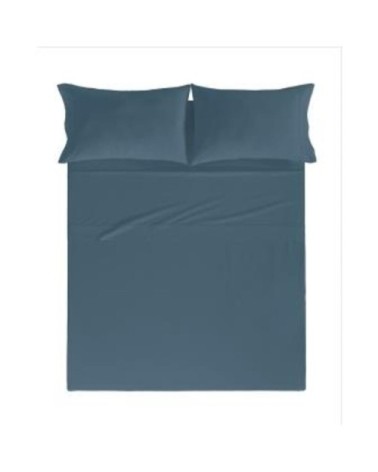 Drap de lit en coton percale pétrole 250x280