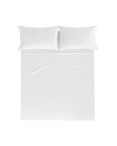 Drap de lit en coton percale blanc 160x280