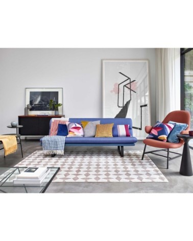 Tapis design velours ras beige/taupe pour salon, chambre 170x120