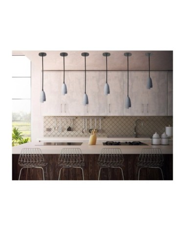Lampe suspension en béton accessoires perle noire