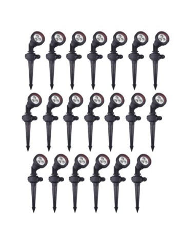 Projecteur Extérieur (20 pcs) GU10 Piquet de Jardin Noir Tidian