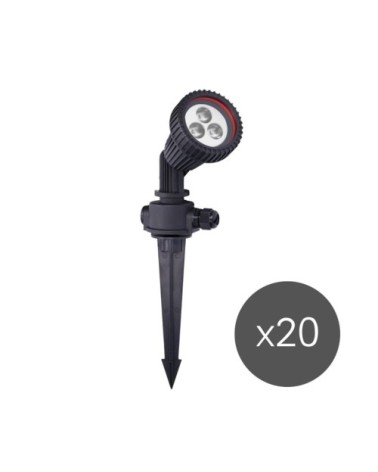 Projecteur Extérieur (20 pcs) GU10 Piquet de Jardin Noir Tidian