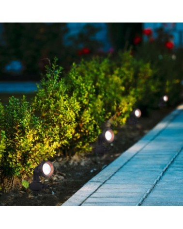 Projecteur Extérieur (10 pcs) GU10 Piquet de Jardin Noir Tidian